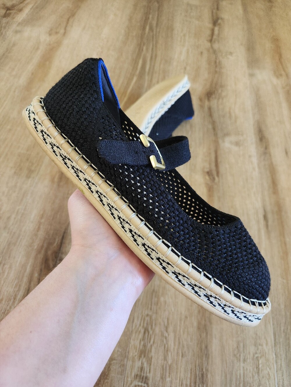 Rothys Black The Espadrille Mary Jane Flats Women's Size 8.5 - Picture 8 of 8